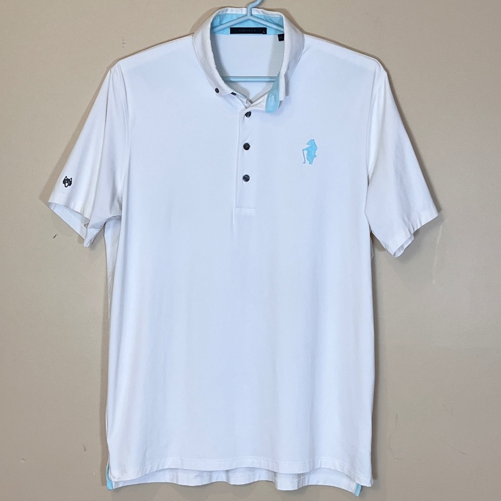 Greyson Golf Performance Short Sleeve Polo Shirt - Men's Size L - White